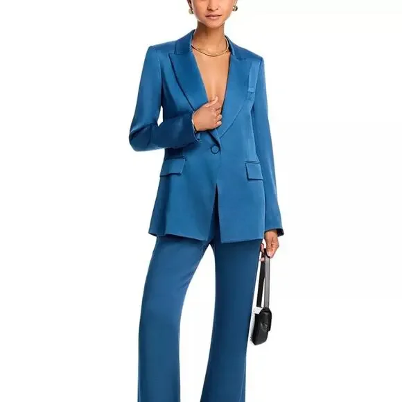 Veronica Beard Long & Lean Dickey Jacket — Cerulean Blue Size 8 - Picture 2 of 10